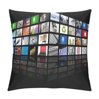 Personality  Big Panel Of TV Screen Internet Business Pillow Covers