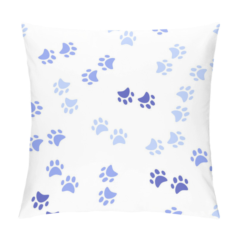 Personality  Bear footprints pattern in shades of blue on white background pillow covers