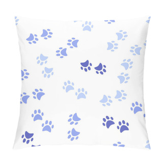 Personality  Bear Footprints Pattern In Shades Of Blue On White Background Pillow Covers