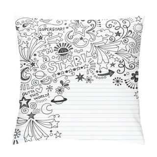 Personality  Inky Scribble Marker Superstar Doodles Vector Pillow Covers