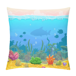 Personality  Underwater Seamless Landscape Pillow Covers