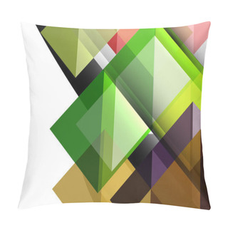 Personality  Abstract Triangle Pattern, Colorful Backdrop. Presentation Template. Modern Textured Shape. Trendy Modern Style Pillow Covers