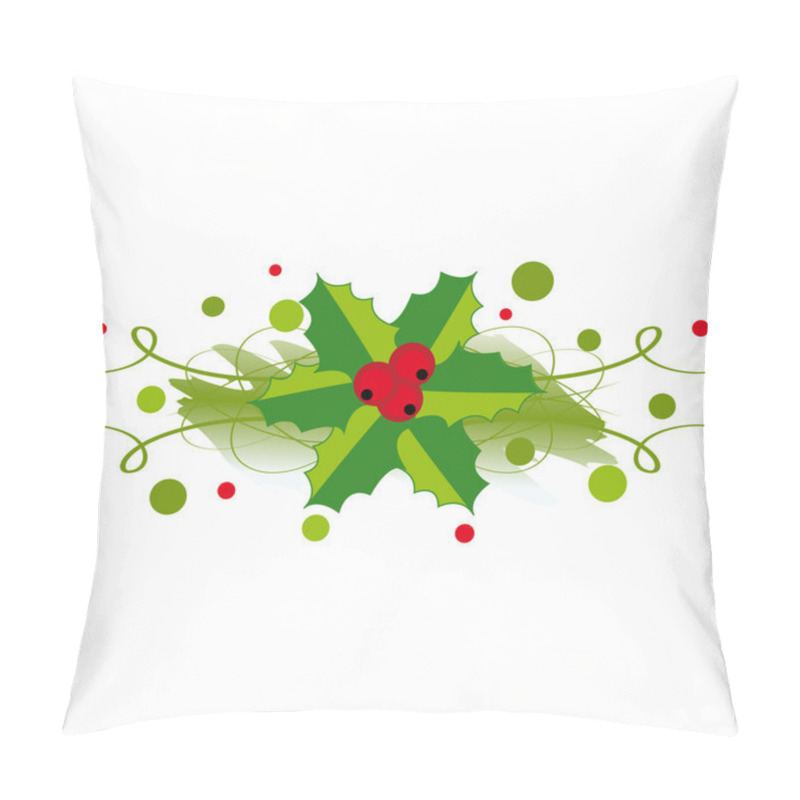 Personality  Grunge christmas element with holly pillow covers