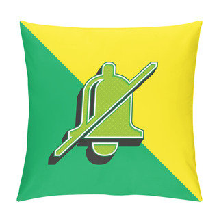 Personality  Bell Slash Green And Yellow Modern 3d Vector Icon Logo Pillow Covers