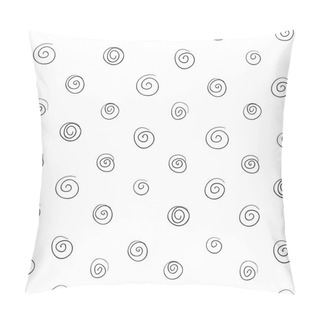 Personality  Seamless Pattern Of Abstract Curls Spirals Of Thin Black Lines O Pillow Covers