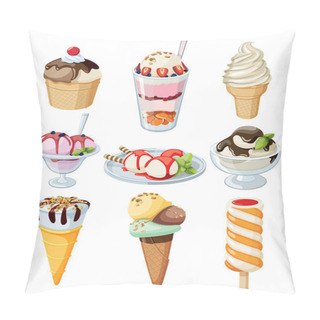 Personality Set Of Ice Cream. Pillow Covers