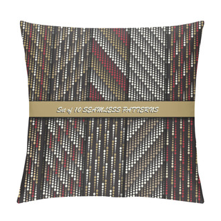 Personality  Set Of 10 Seamless Geometric Patterns Pillow Covers