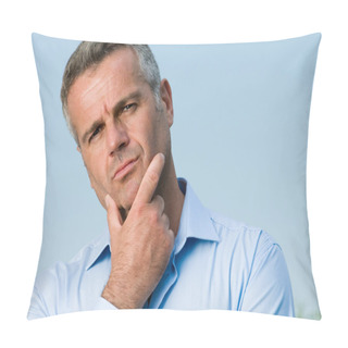 Personality  Perplexed Mature Man Pillow Covers