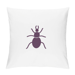 Personality  Stag-beetle Flat Icon, Vector, Illustration Pillow Covers