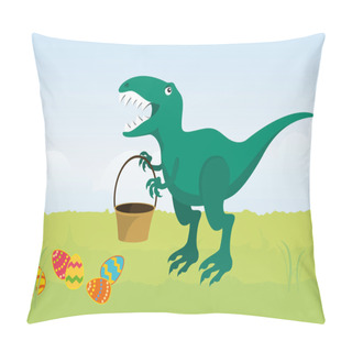 Personality  Angry Easter T Rex Pillow Covers