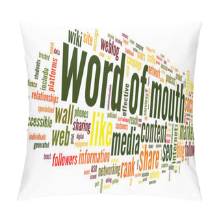 Personality  Word Of Mouth In Word Tag Cloud Pillow Covers