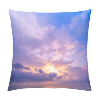 Personality  Landscape Long Exposure Of Majestic Clouds In The Sky Sunset Or Sunrise Over Sea With Reflection In The Tropical Sea Beautiful Seascape Scenery Amazing Light Of Nature Sunset Pillow Covers