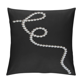Personality  White Pearls On The Black Velvet Pillow Covers