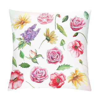 Personality  Watercolor Tropical Flowers Set Pillow Covers