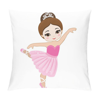 Personality  Vector Illustration Of Cute Little Ballerina. Pillow Covers