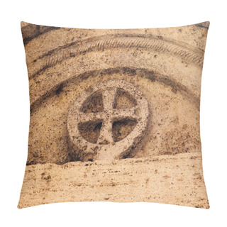 Personality  Ancient Stone Jersualem Cross Saint Francis Church Facade Mediev Pillow Covers