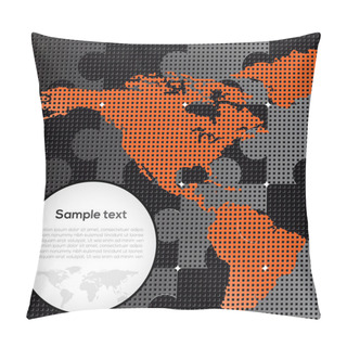 Personality  Vector Picture With Puzzles And Map Pillow Covers