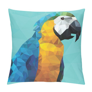 Personality  Macaw  Flat Icon, Vector Illustration Pillow Covers