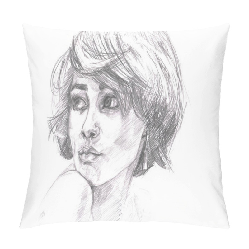 Personality  Sketch of a girl pillow covers