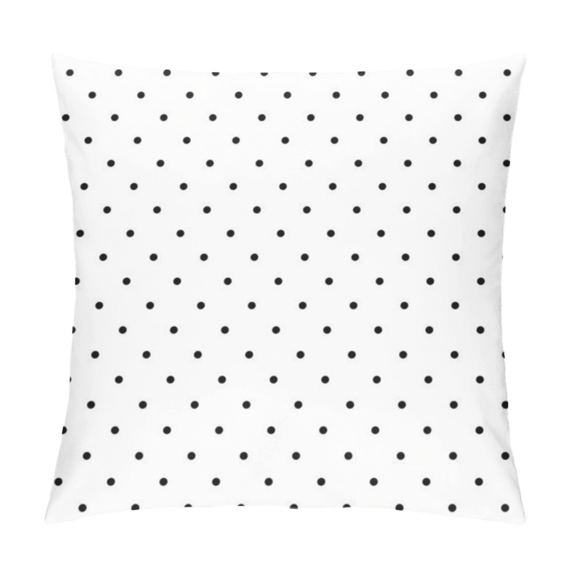 Personality  Seamless Classic Vector Pattern With Black Polka Dots On White Background. Pillow Covers