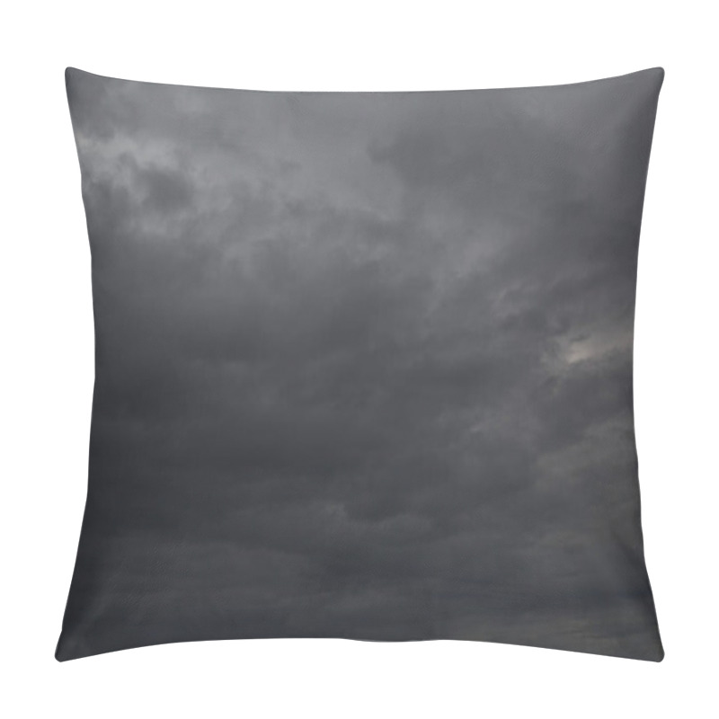 Personality  Dark Stormy Sky. Gloomy Clouds. Overcast Weather Pillow Covers