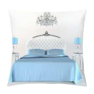 Personality  Modern Bed Tith Night Lamps And Chandelier. Flat Pillow Covers