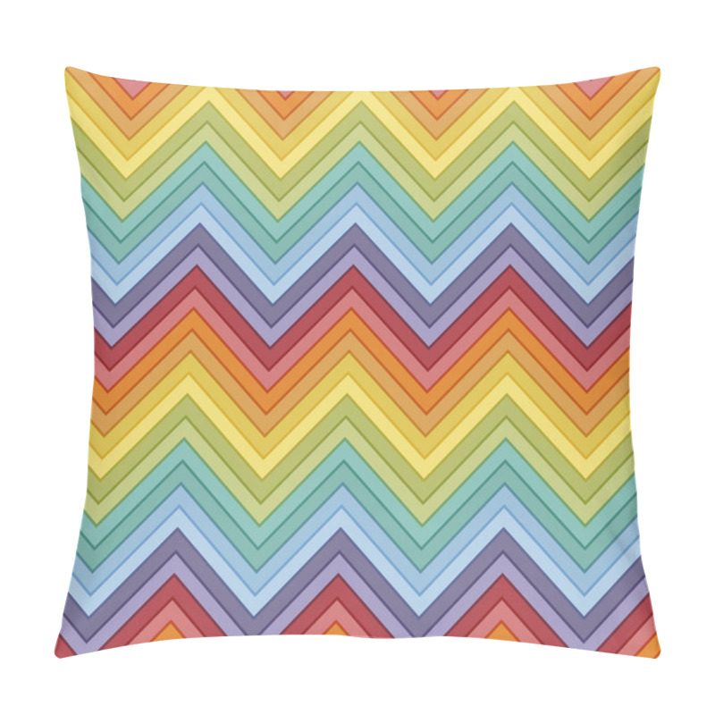 Personality  Seamless retro rainbow colors horizontal fashion chevron pattern pillow covers