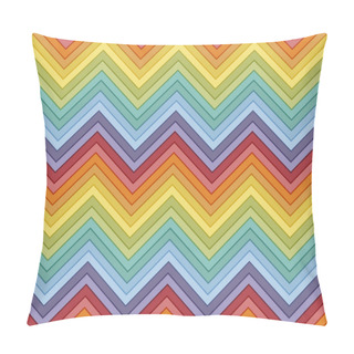 Personality  Seamless Retro Rainbow Colors Horizontal Fashion Chevron Pattern Pillow Covers