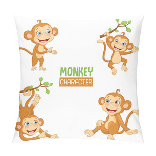 Personality  Vector Illustration Of Cartoon Animal Pillow Covers