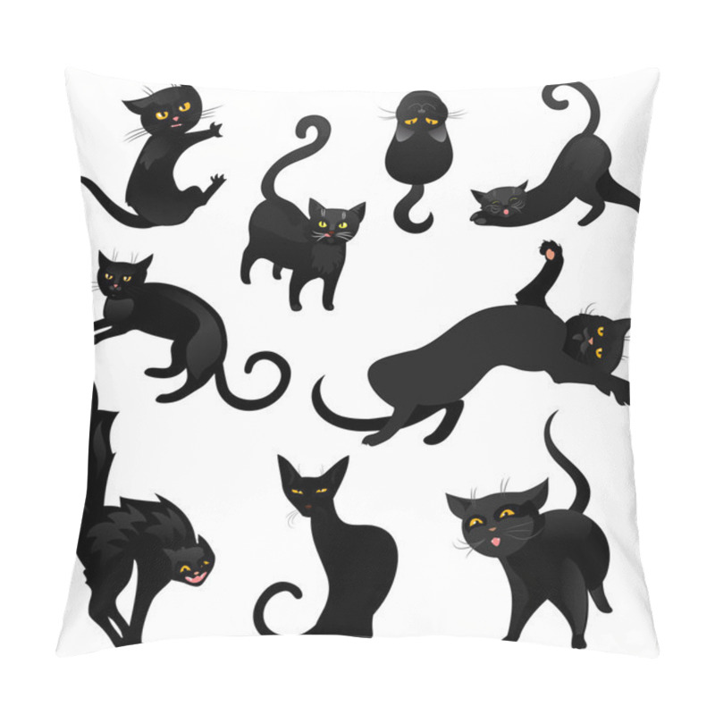 Personality  Set of black cats. pillow covers