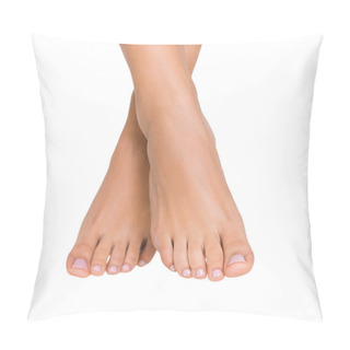 Personality  Beautiful Womens Feet Isolated On White Background Pillow Covers