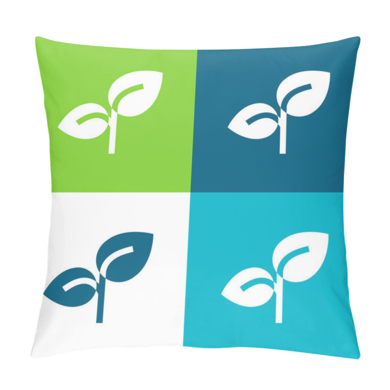 Personality  Branch Flat four color minimal icon set pillow covers
