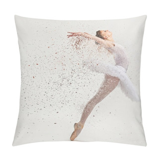 Personality  Young Ballerina Dancer In Tutu Performing On Pointes  Pillow Covers