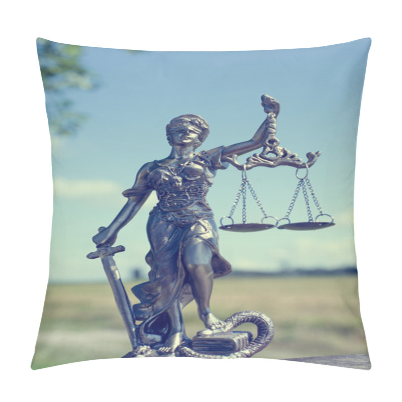Personality  Sculpture Of Themis, Femida Or Justice Goddess Pillow Covers