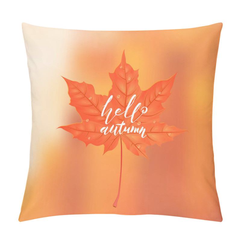 Personality  Hand drawn lettering of a phrase Hello autumn. Vector illustration pillow covers