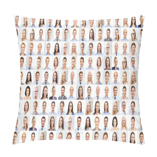 Personality  Collage With Many Business People Portraits Pillow Covers