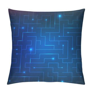 Personality  Vector Illustration Of Blue Maze Pillow Covers
