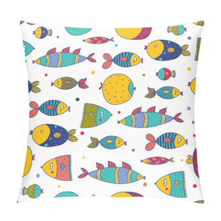 Personality  Pattern With Colorful Fishes Pillow Covers