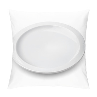 Personality  Empty Plate Isolated On A White. Vector Illustration Pillow Covers