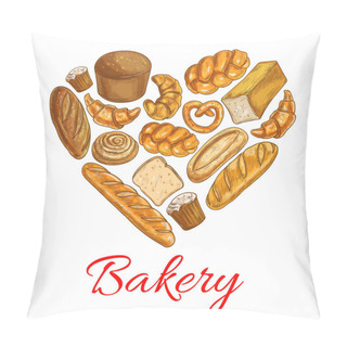Personality  Bakery Bread Poster In Heart Shape Pillow Covers
