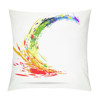 Personality  Color Grunde Paint Flying Splashes For Background Vector Pillow Covers