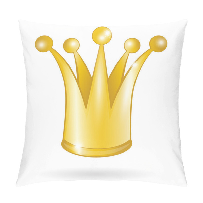 Personality  Gold princess crown isolated on a white background pillow covers