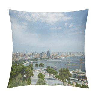 Personality  View Of The Bay And The City Centre, Baku, Azerbaijan Pillow Covers