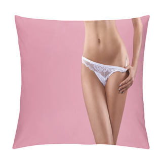 Personality  Body, Waist, Lingerie, White Panties Pillow Covers