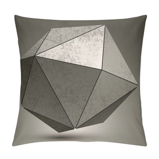 Personality  Grunge Metallic3d Spherical Object Created From Triangles, Futur Pillow Covers