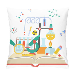 Personality  Open Book With Science Elements Pillow Covers