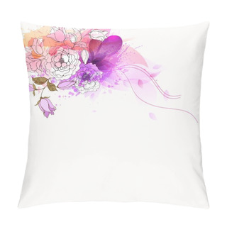 Personality  Watercolor Background With Flowers. Pillow Covers