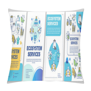 Personality  Ecosystem Services Brochure Template Layout. Agriculture. Flyer, Booklet, Leaflet Print Design With Linear Illustrations. Vector Page Layouts For Magazines, Annual Reports, Advertising Posters Pillow Covers