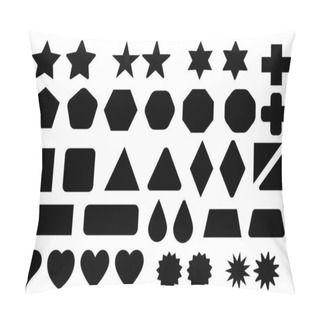 Personality  Basic Shape Elements With Sharp And Rounded Edges Vector Set. Pillow Covers