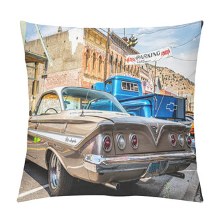 Personality  Virginia City, NV - July 30, 2021: 1961 Chevrolet Impala Bubbletop Coupe At A Local Car Show. Pillow Covers